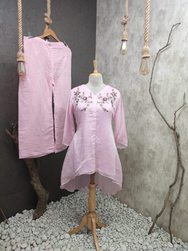 Pure Mul Chanderi A line short top | Jenrobe - Image 4