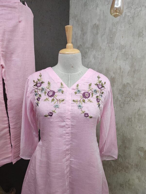 Pure Mul Chanderi A line short top | Jenrobe - Image 3