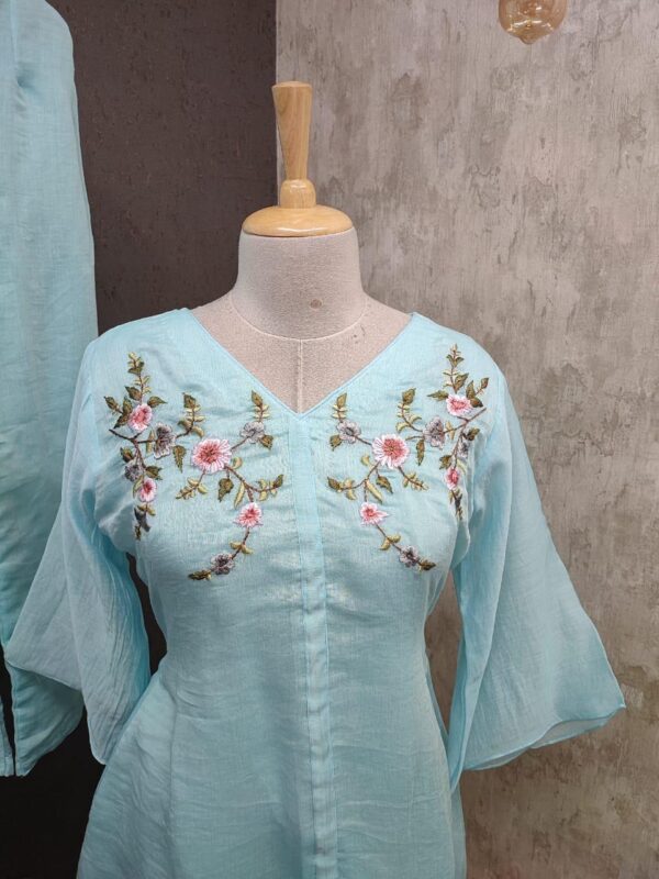 Pure Mul Chanderi A line short top | Jenrobe - Image 5