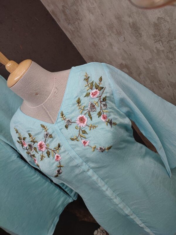 Pure Mul Chanderi A line short top | Jenrobe - Image 6
