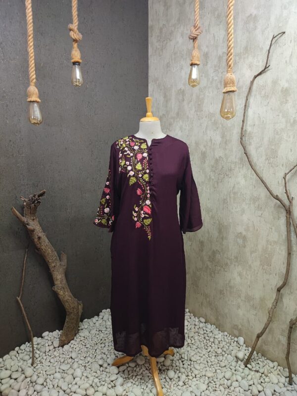 Viscose Crepe Long Kurti | Jenrobe - Image 3