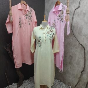 Pure Cotton Crush Straight Cut Kurti | Jenrobe