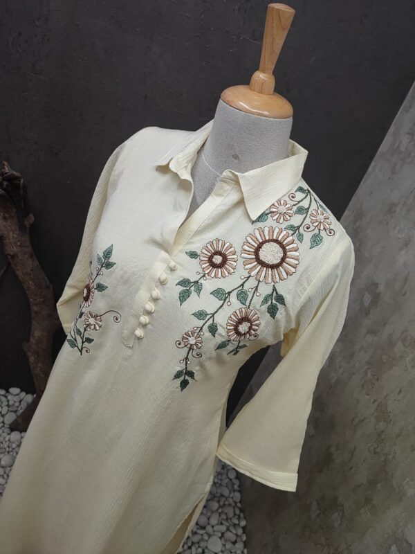 Pure Cotton Crush Straight Cut Kurti | Jenrobe - Image 3