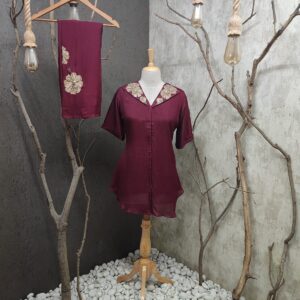 Pure Chinnon Indo-western 2 piece Set | Jenrobe