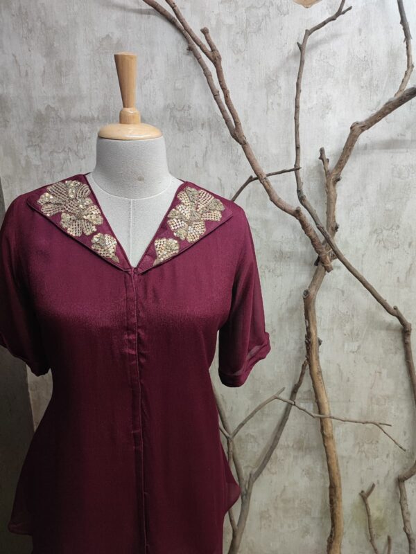 Pure Chinnon Indo-western 2 piece Set | Jenrobe - Image 3