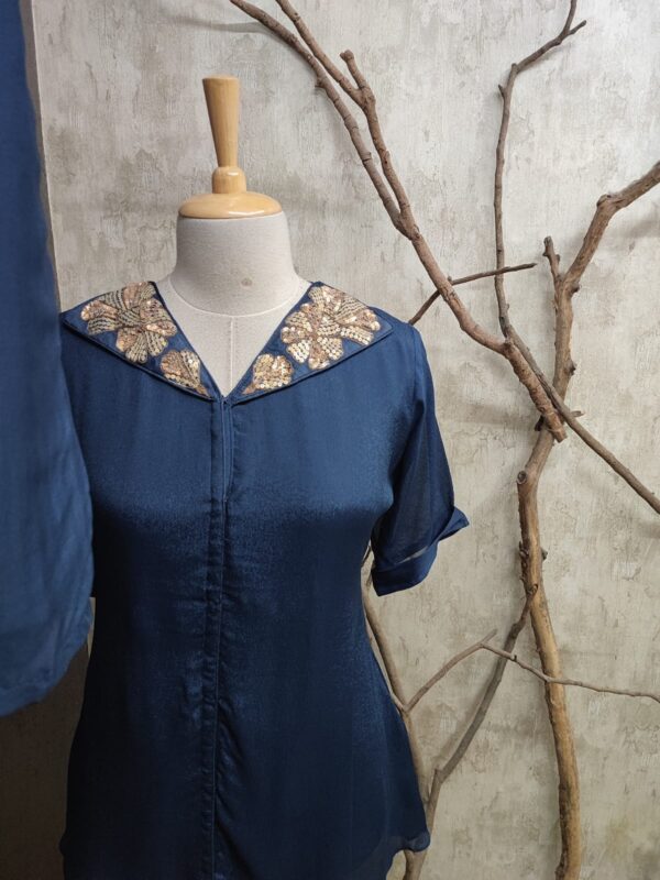 Pure Chinnon Indo-western 2 piece Set | Jenrobe - Image 6