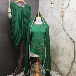Pure Viscose Crepe indo-western 3 pc set | Jenrobe
