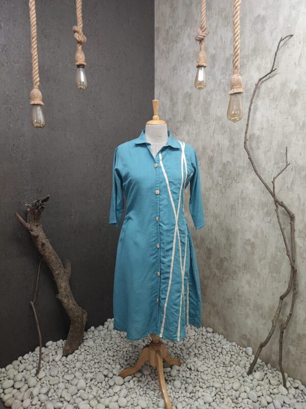 Beautiful Linen Cotton Slub | A-line mid calf length gown | Jenrobe - Image 4