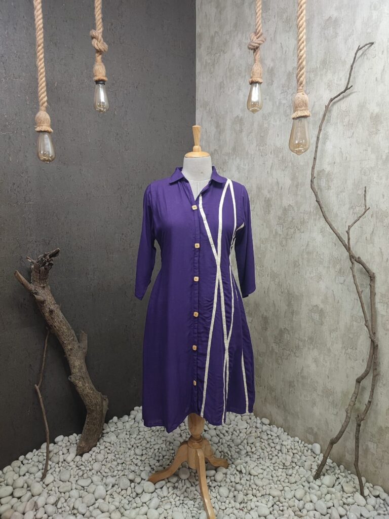 Beautiful Linen Cotton Slub | A-line mid calf length gown | Jenrobe
